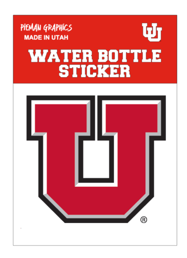 Water Bottle Sticker - University of Utah Block U