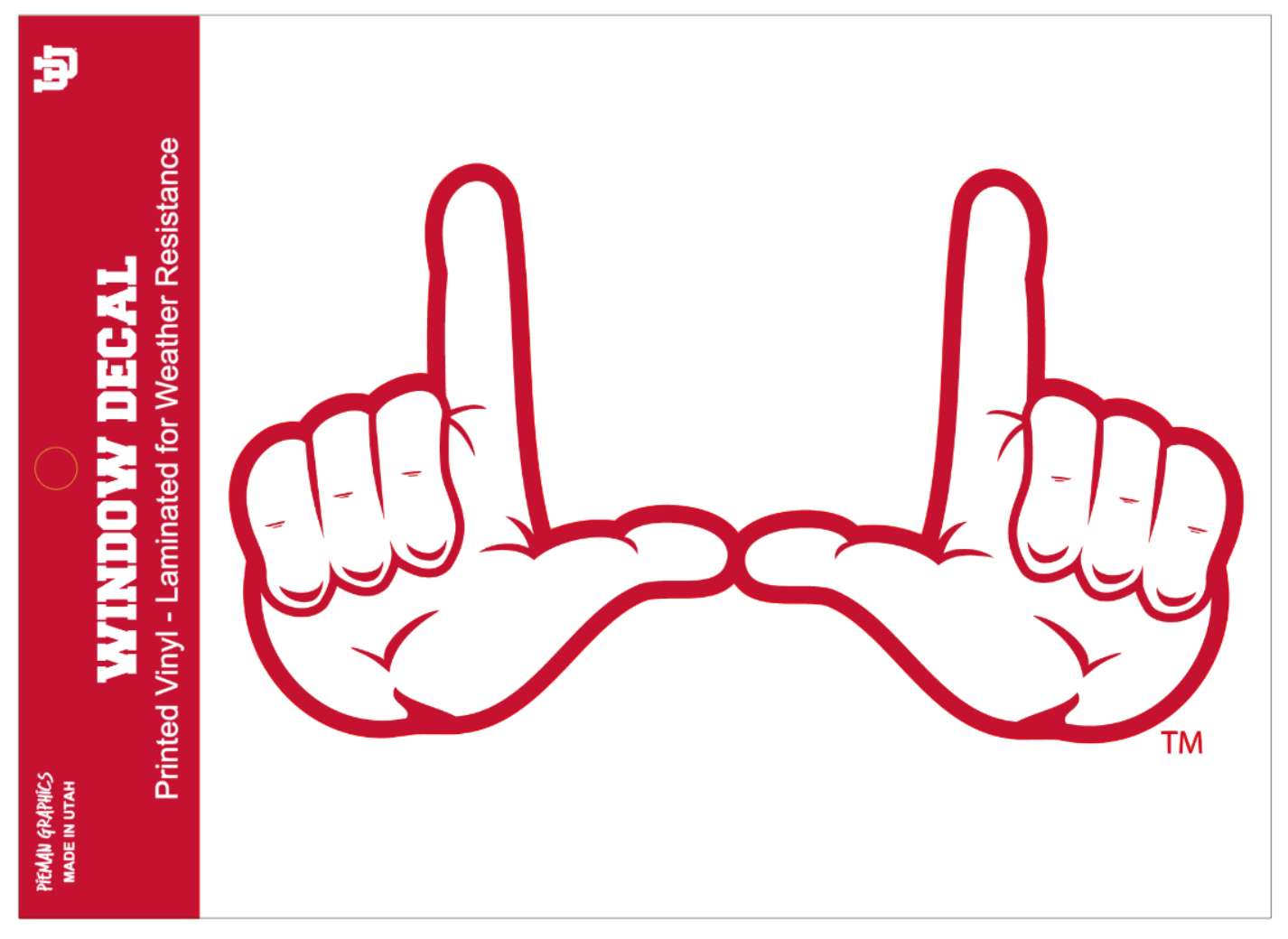 Window Decal - University of Utah U Hands - U Fingers