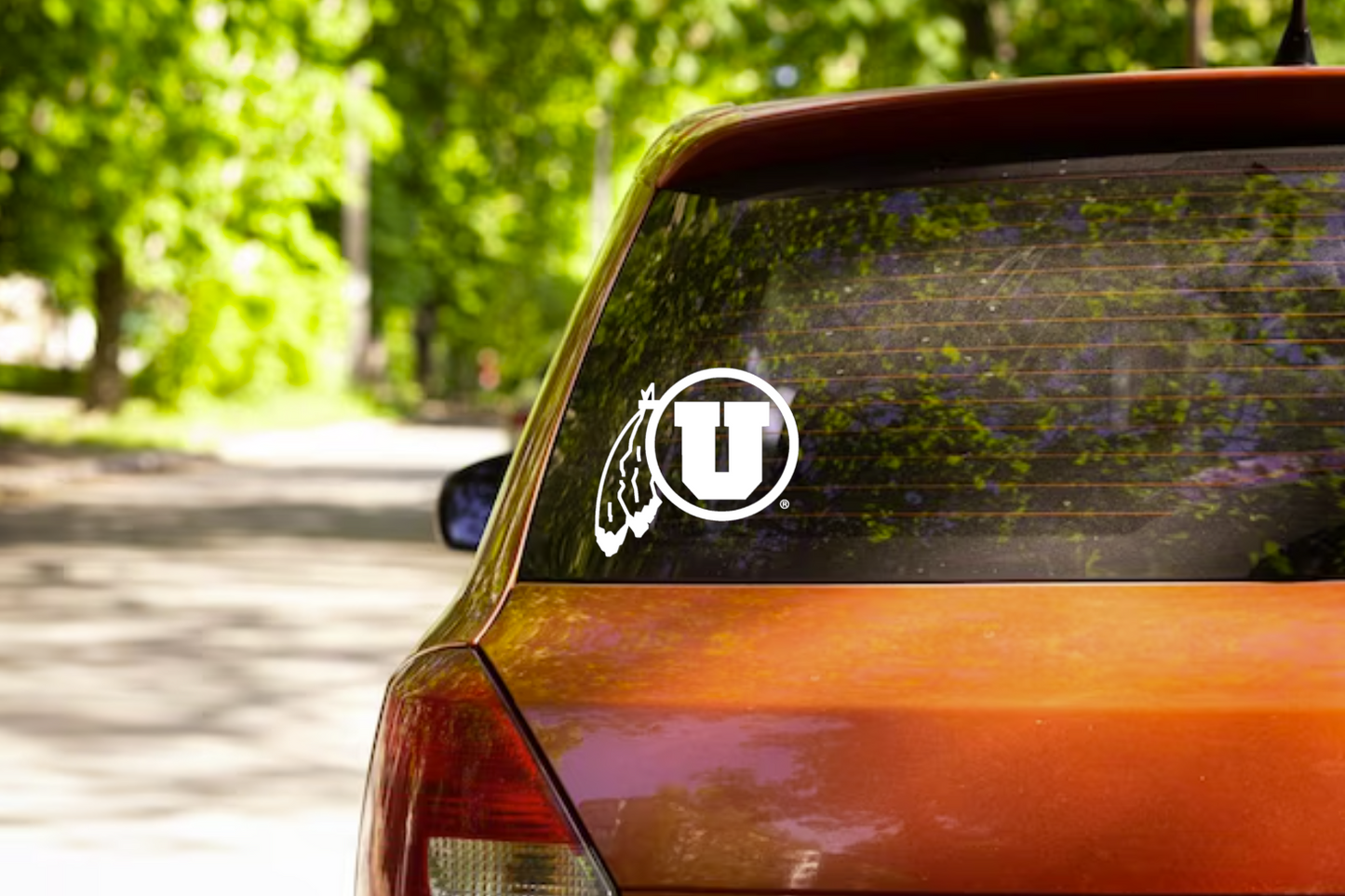 University of Utah Circle and Feather Cut Vinyl sticker - Available in multiple sizes and colors