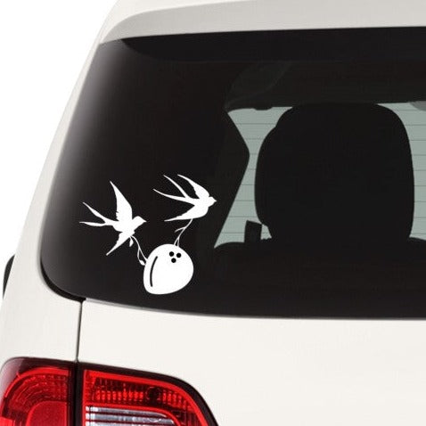 Swallows and Coconut vinyl sticker / decal