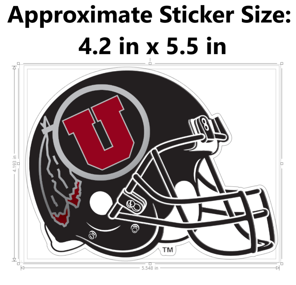 Window Decal - University of Utah Circle and Feather Black Helmet