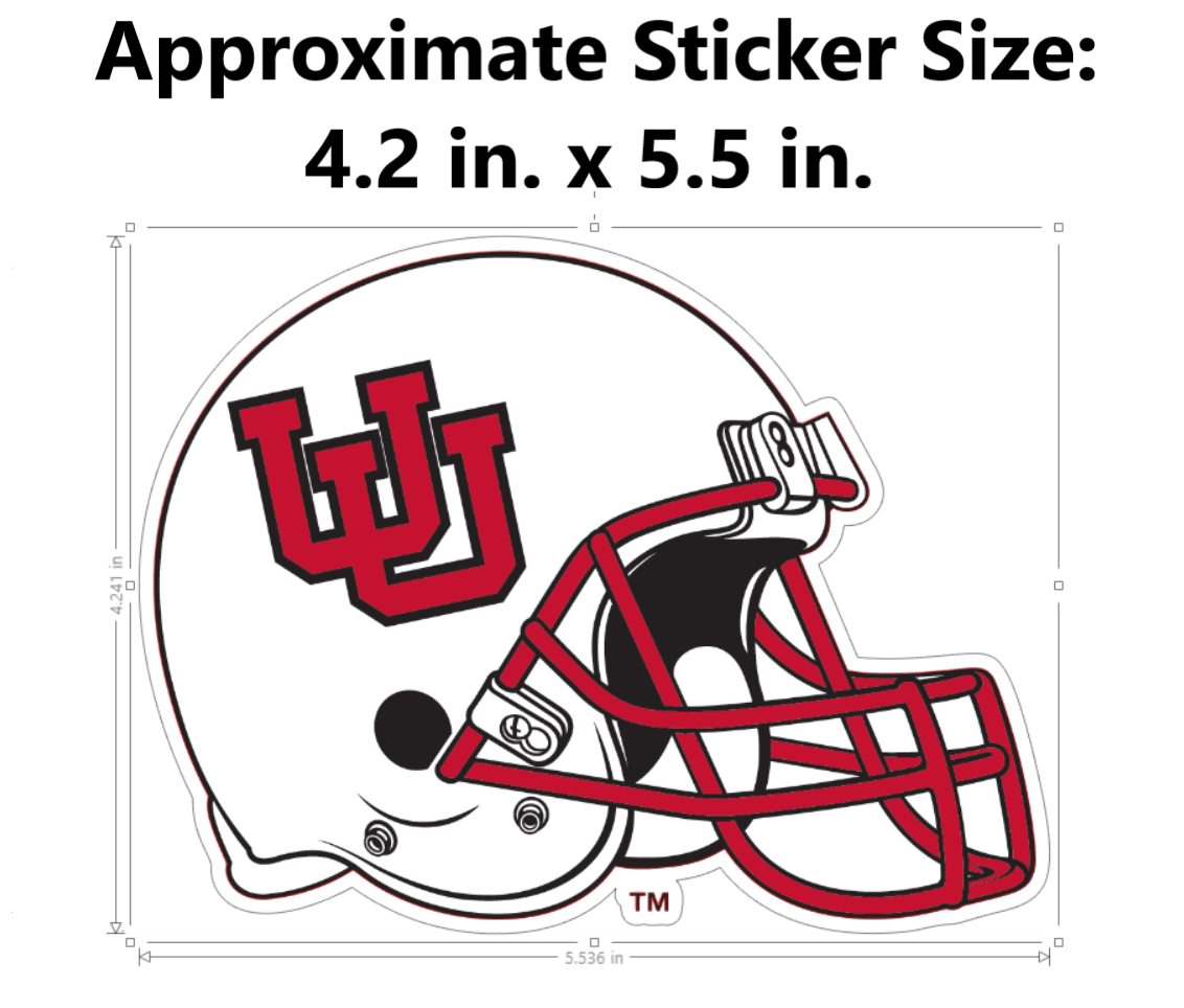 Window Decal - University of Utah Interlocking U White Helmet