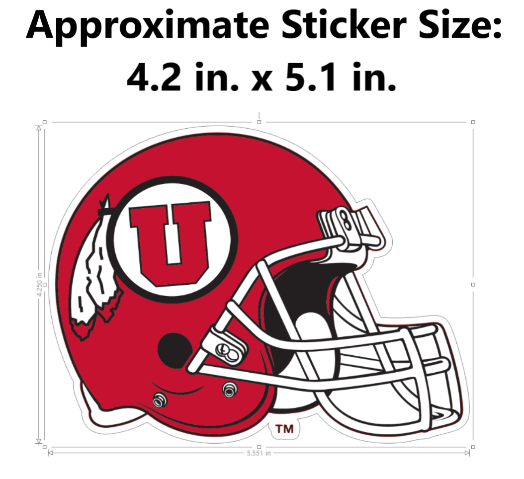 Window Decal - University of Utah Circle and Feather Red Helmet