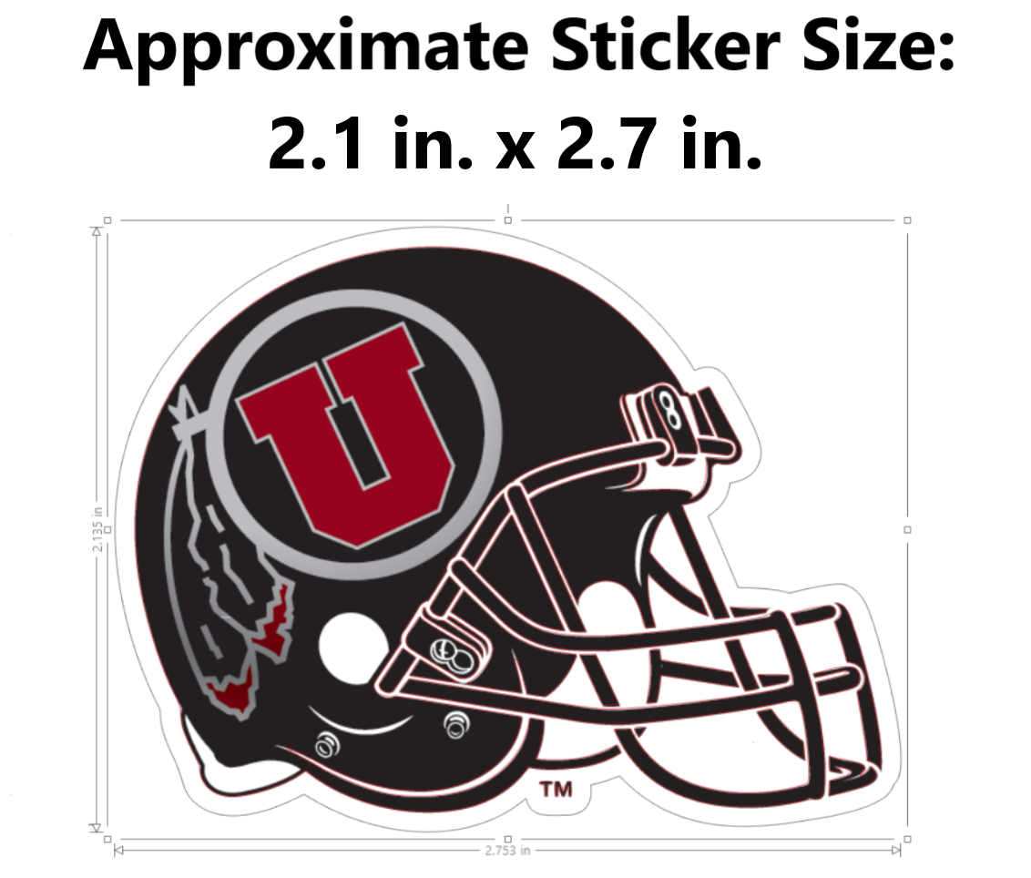 Water Bottle Sticker - University of Utah Multi-Helmet 4-Pack