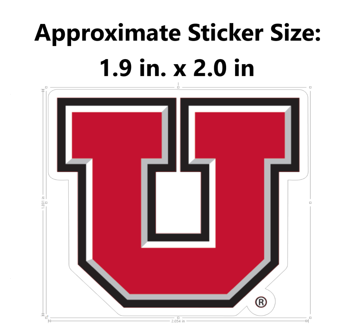 Water Bottle Sticker - University of Utah Multi-Logo 4-Pack